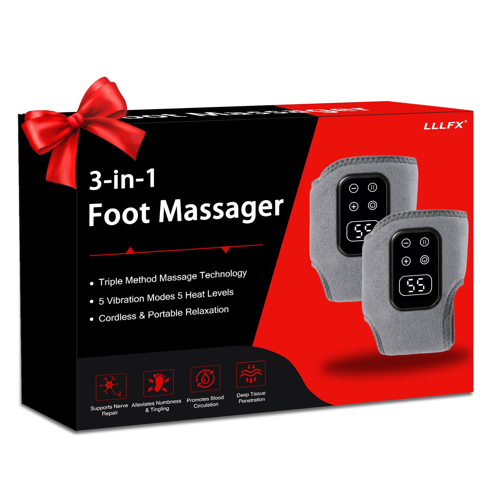 LLLFX 2-Pack 2026 Upgraded 3-in-1 Foot and Ankle Massager