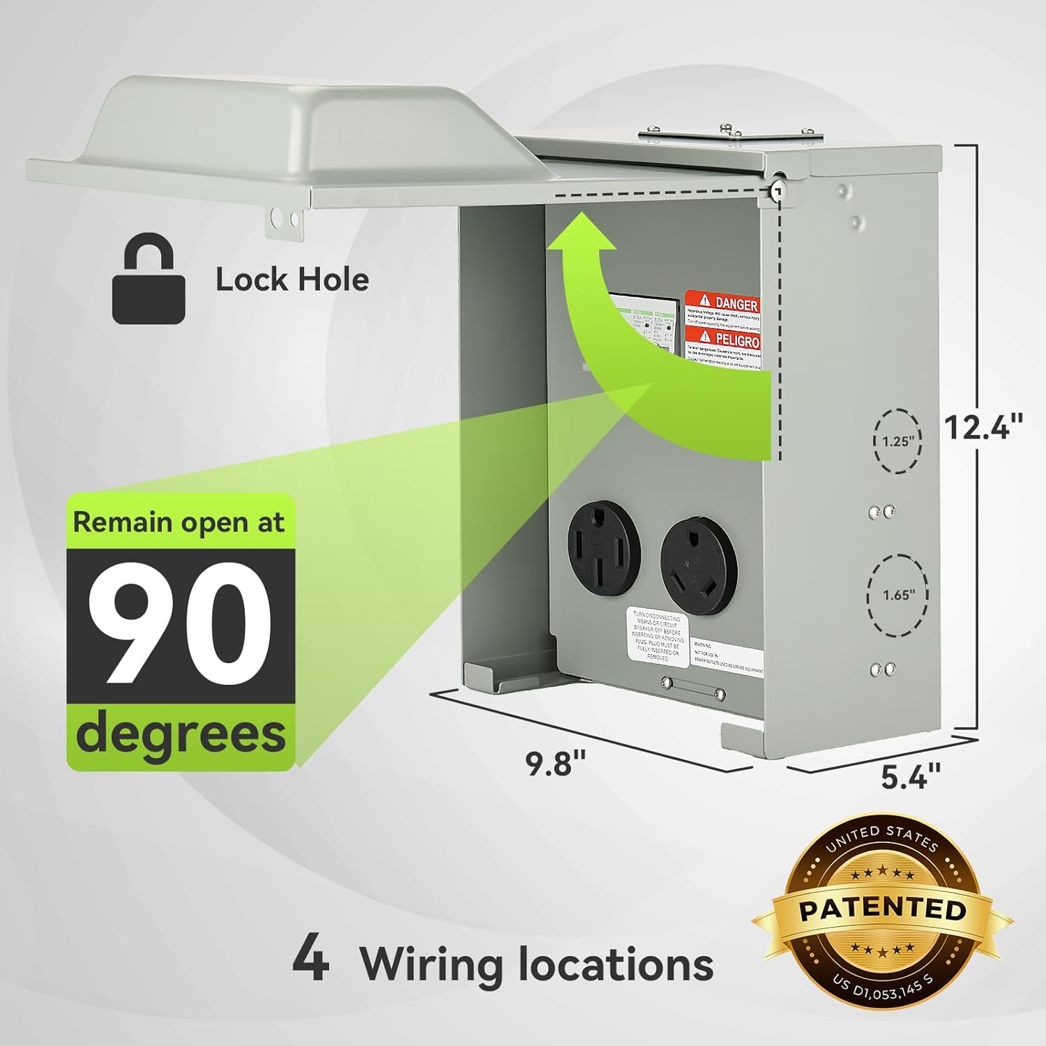 RVMATE RV Temporary Power Outlet Panel with Breaker, ETL Listed 20 30 50 Amp RV Receptacle, RV Electrical Outlet Panel for RV, Camper, Travel Trailer - Image 4