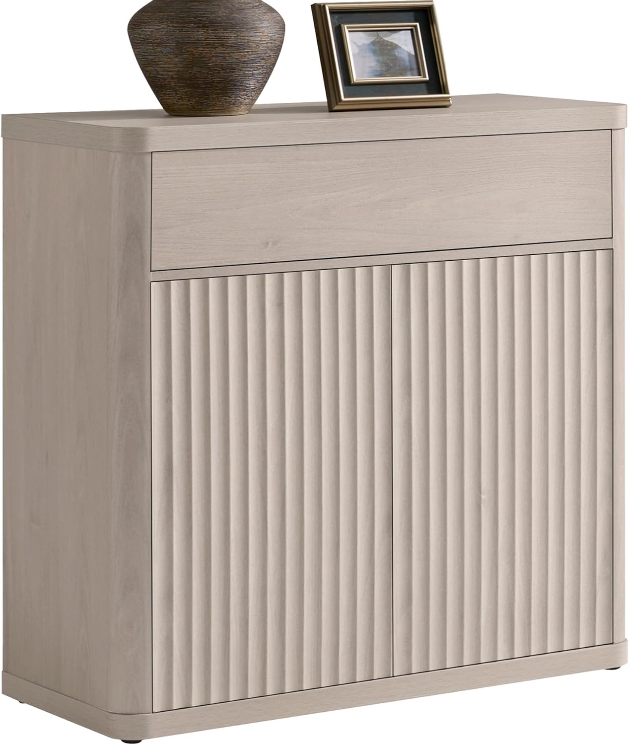 SICOTAS Buffet Cabinet with Storage - Accent Fluted Storage Cabinet with 2 Doors & 1 Drawer 34.6" Wide Modern Sideboard Credenza Large Buffet Table for Living Room Kitchen Dining Room Entryway Office