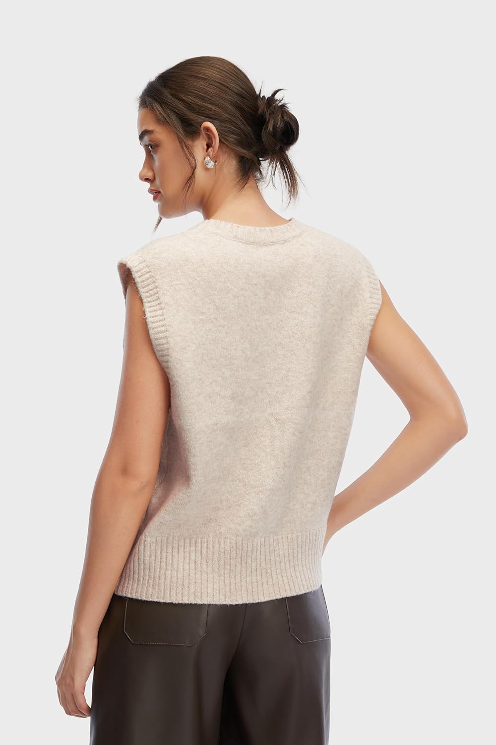 Cropped Sweater Vest for Women Cute Casual Knit Vest for Women Graphic Sleeveless Top Spring Warm Lightweight - Image 5