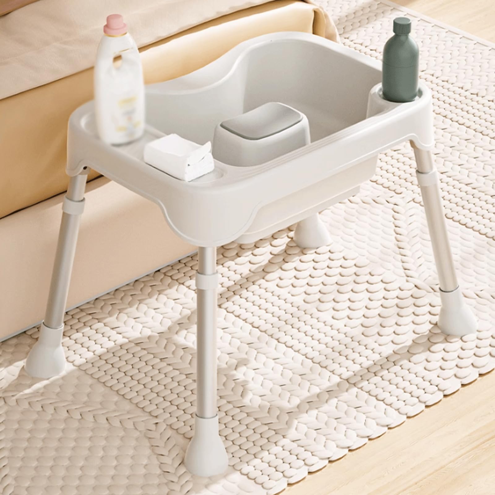 esmen Lavabo para Lavado de Cabello, Cuenco portátil para champú con Manguera de Drenaje, Lavabo para Lavado de Cabello Ajustable en Altura para Embarazadas y Ancianos postrados en Cama