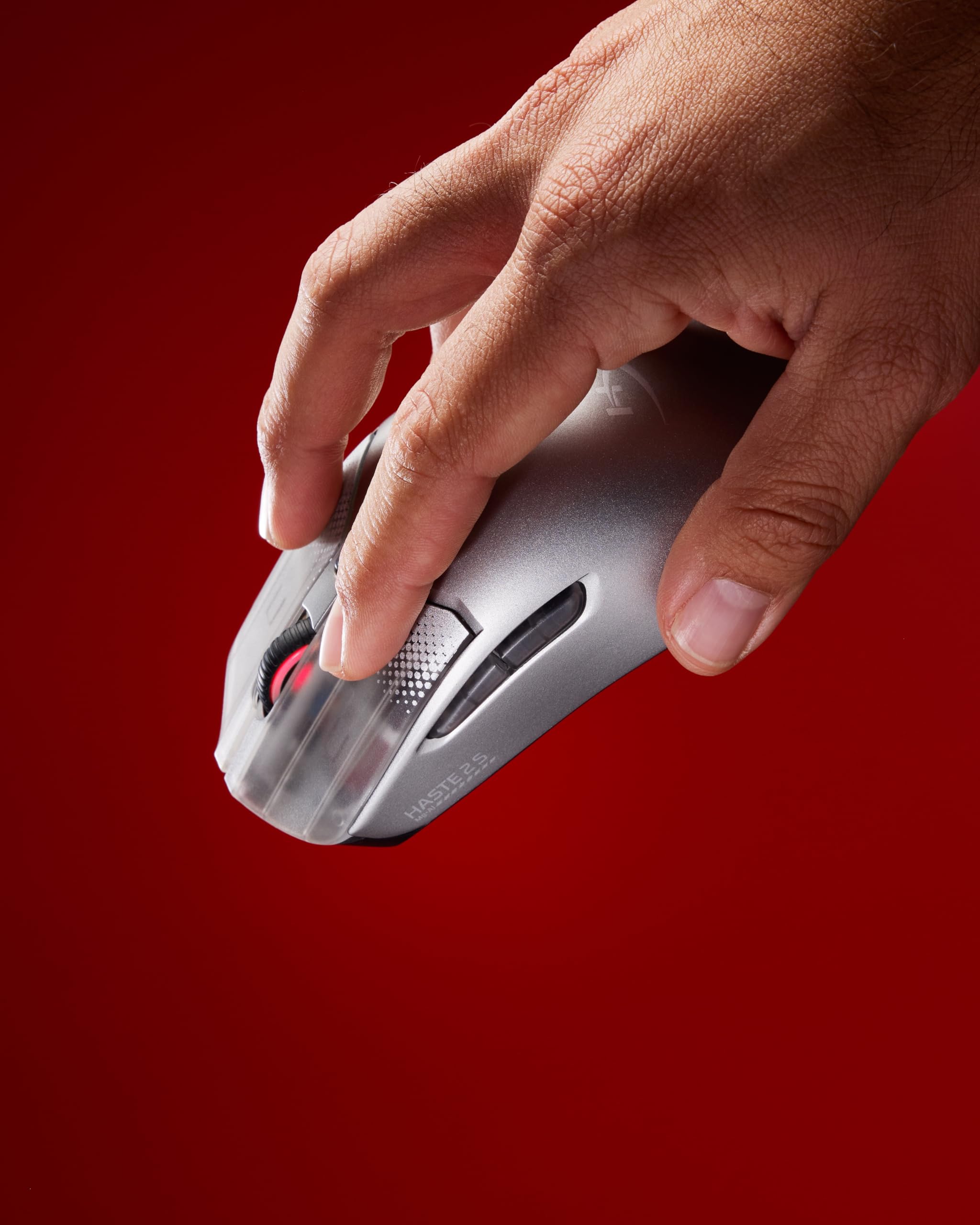 HyperX Pulsefire Haste 2 S Wireless, Souris Gaming sans Fil Ultra Légère 64 g, Coque en Alliage de Magnésium, Capteur HyperX 26K Jusqu’à 26 000 DPI, Autonomie Jusqu’à 120h, Patins en Verre, Gris