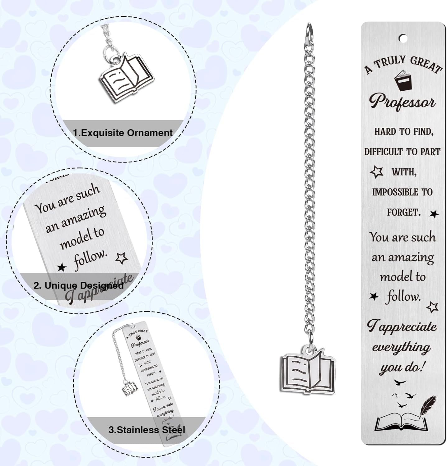 Professor Bookmark Gifts from Students - Appreciation Thank You Gift for Professor, Teacher's Day Leaving Going Away Retirement Birthday Appreciation Present for Teachers - Image 3