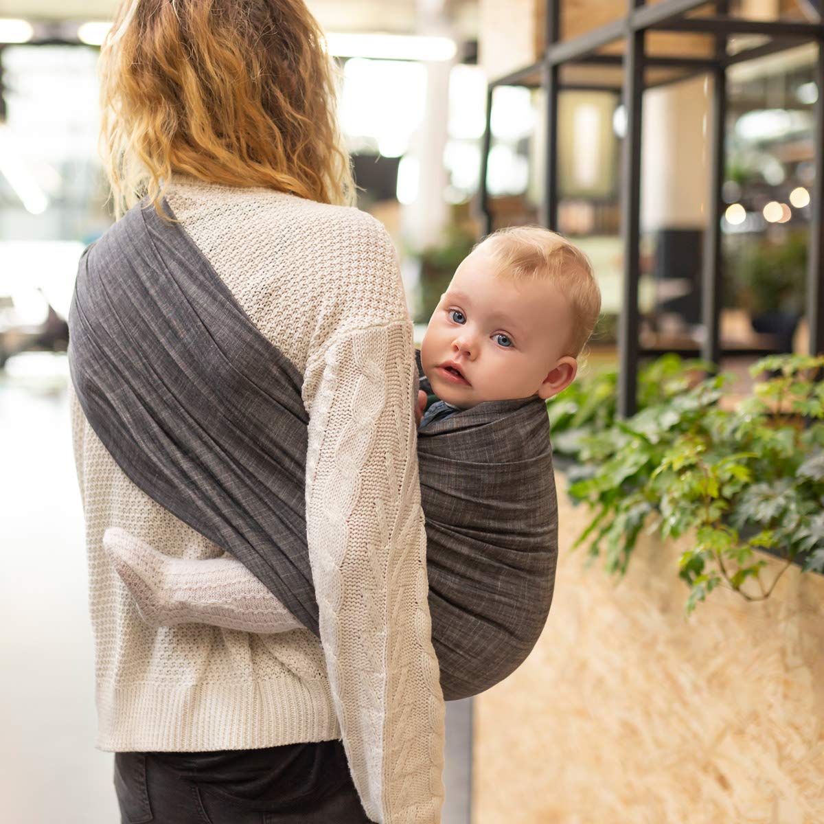 Ring-Sling Popeline Denim schwarz
