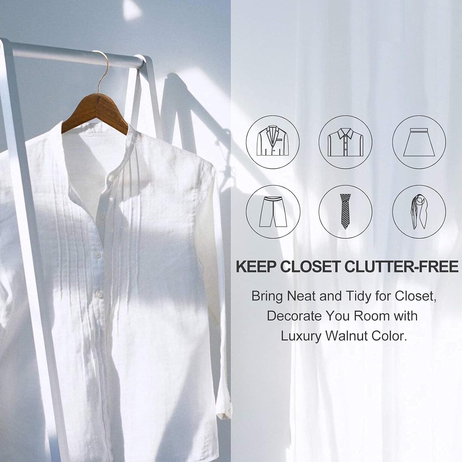 FairyHaus Belt Hanger Organizer 2 Pack & Wood Hangers 30 Pack