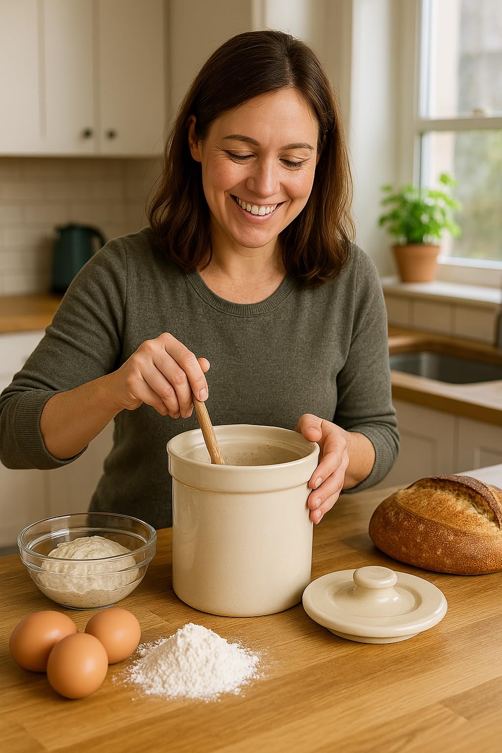 Humble House Sauerteig-Starter-Set Sauerkrock Open Heritage (3,75 Liter)