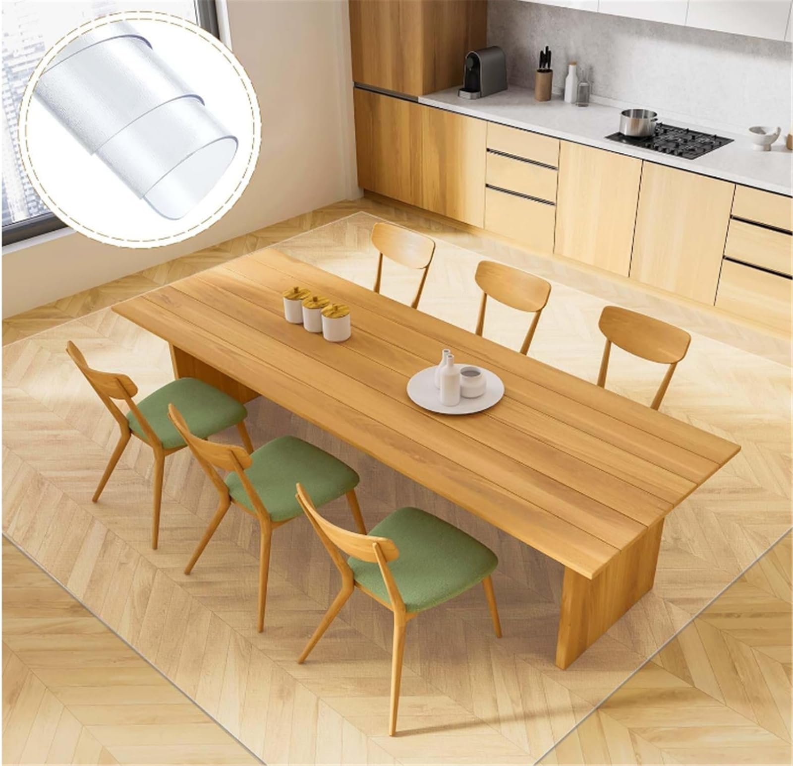 Tapis Protège-Sol Transparent pour Chaise - Antidérapant et Résistant aux Chocs, Protection de Sols Durs en PVC sans BPA et Phtalates pour Bureau à Domicile,80/100/120/140cm de large(120x100cm(4ftx3ft