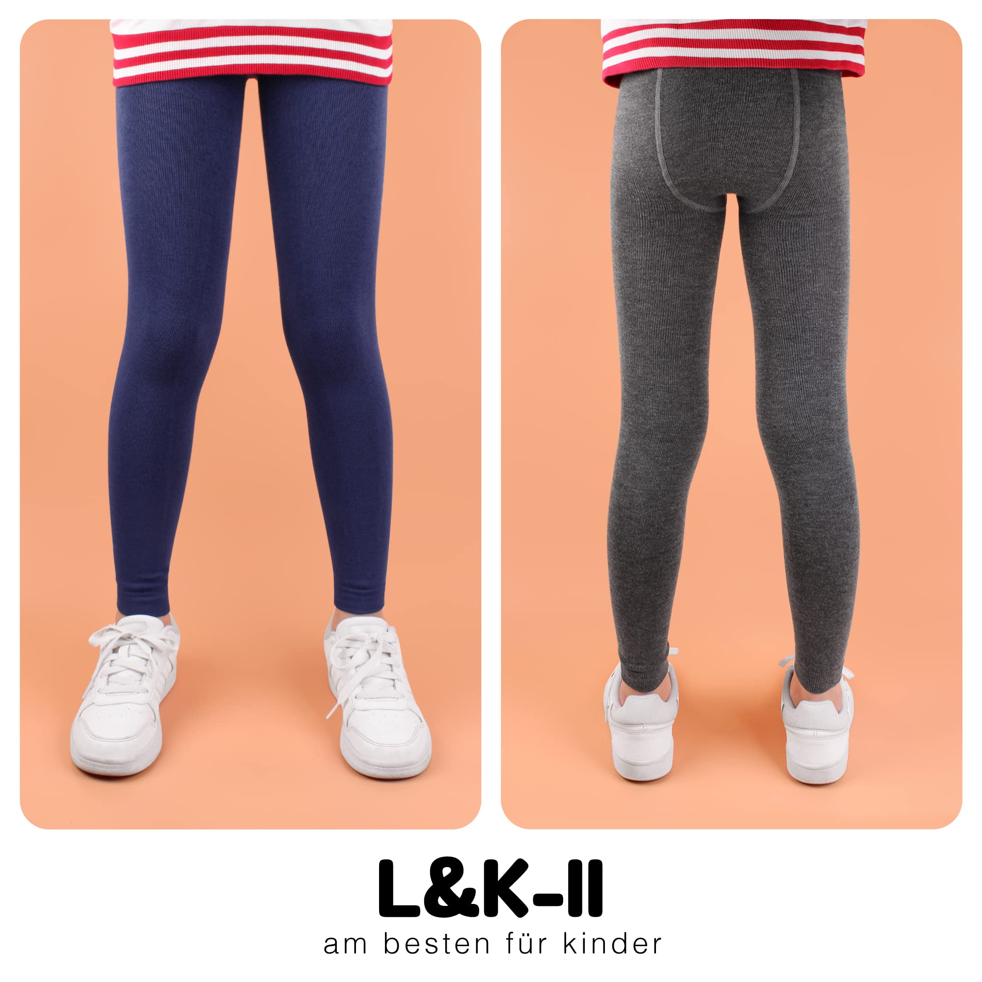 L&K-II 2786VA Lot de 6 sous-vêtements thermiques en coton pour enfant garçon et garçon Automne Printemps Longueur cheville