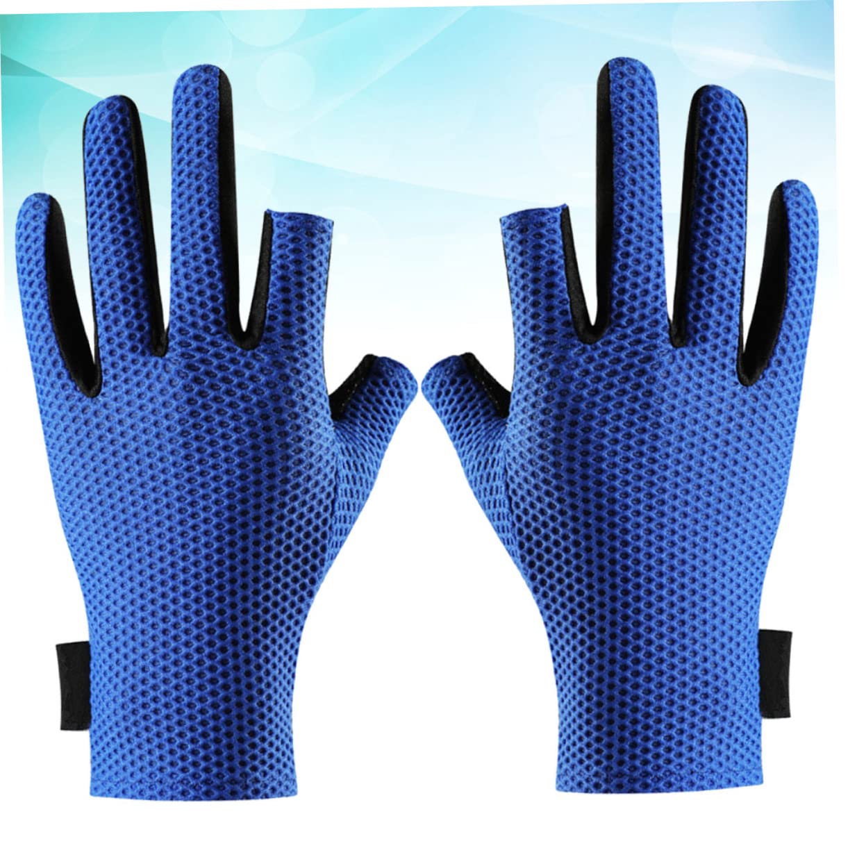 TOYANDONA Guantes de Cortos Exteriores Protección Solar de Dedos Cómodos y Transpirables Actividades Deportivas y Azul Único