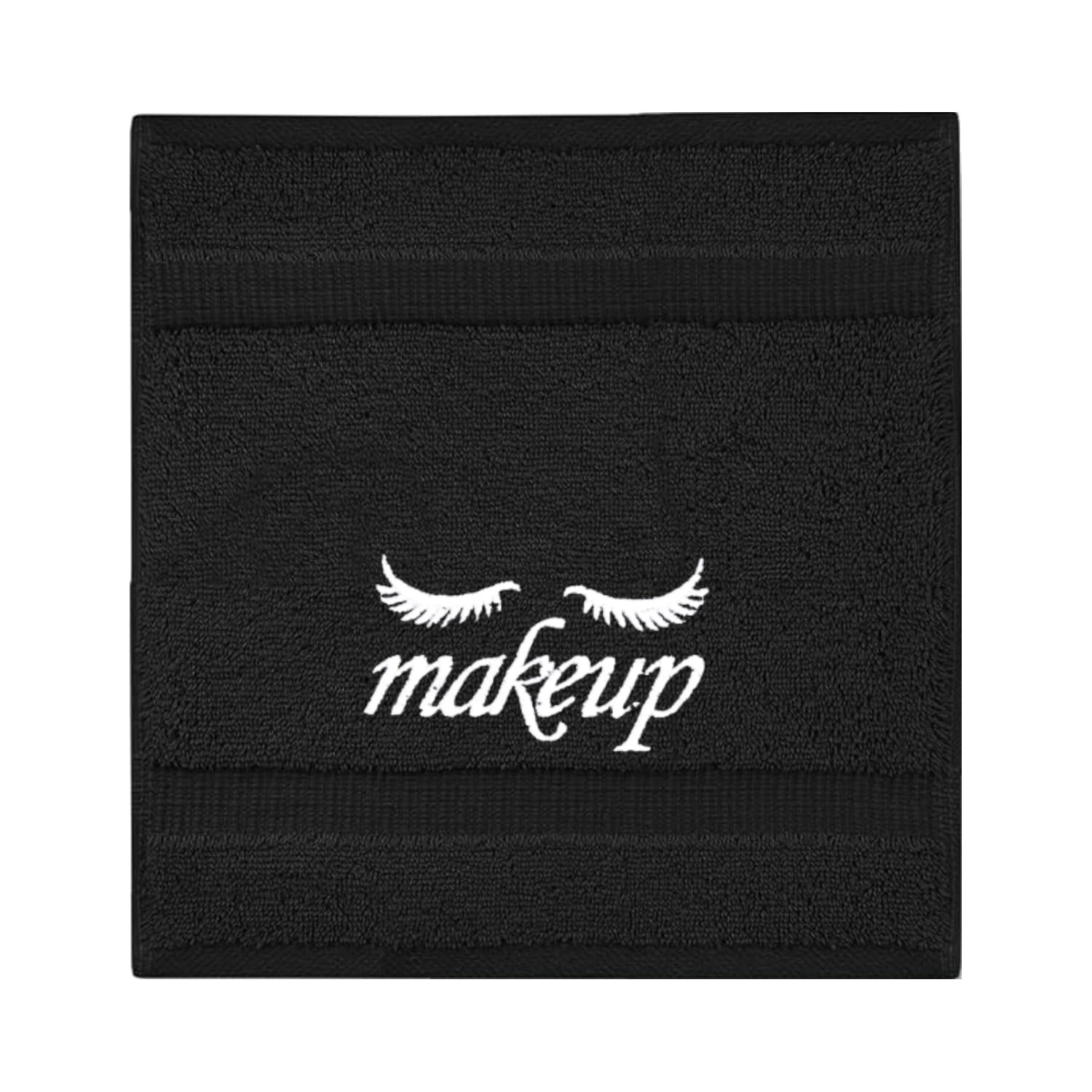 Set of 6 Makeup Remover washcloth. Turkish Cotton Perfect for Makeup Bag! 13x13 inches - Black