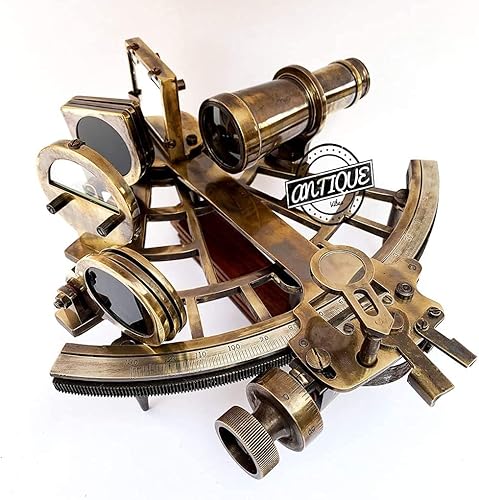 Miniatura 5 de Navegación sextante de latón marítimo instrumento hecho a mano, astrolabio, decoración de mesa, regalo para marineropadre