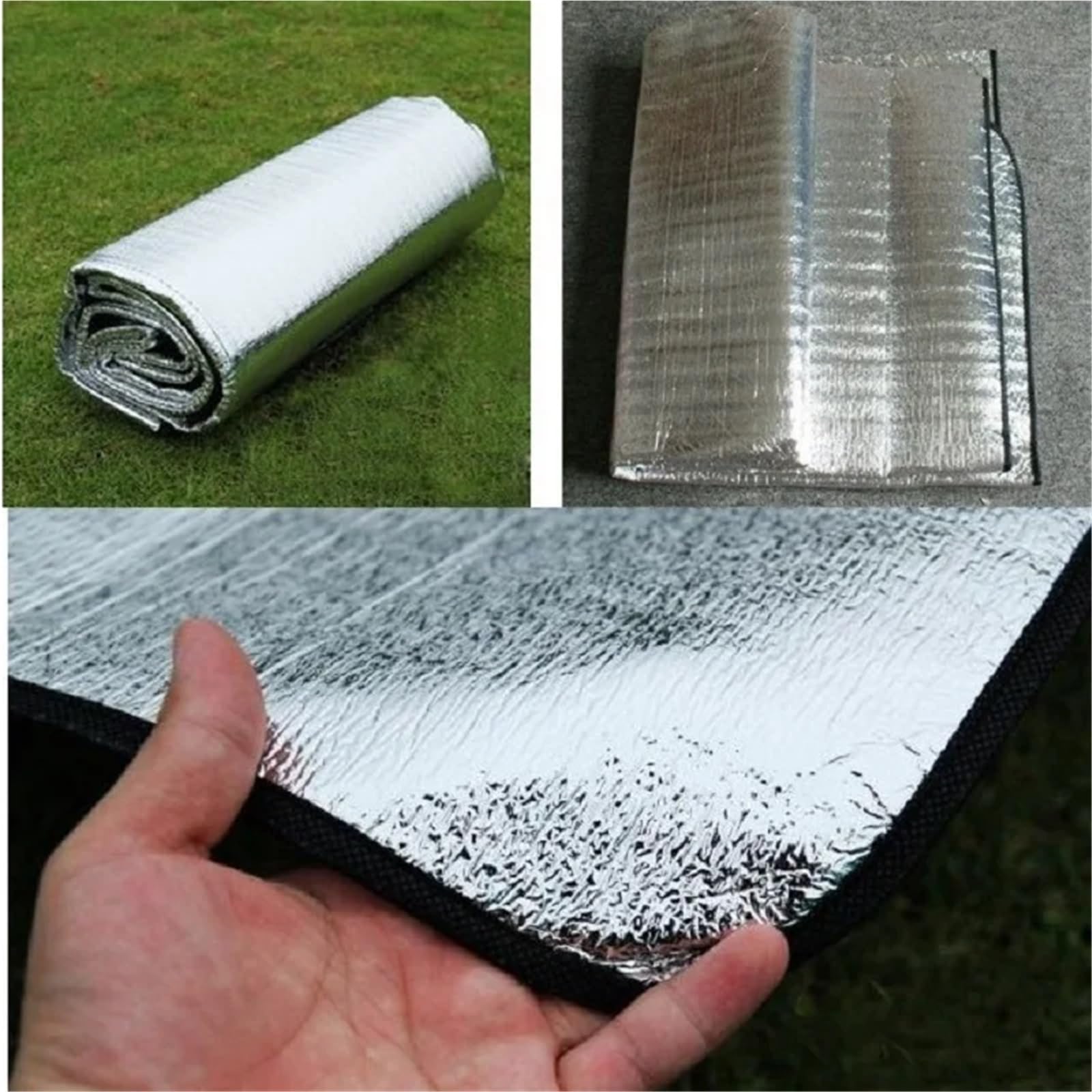 Mata kempingowa aluminiowa, Mata kempingowa Folia aluminiowa Koc Namiot Prześcieradło Karimata Piknik Wiele rozmiarów