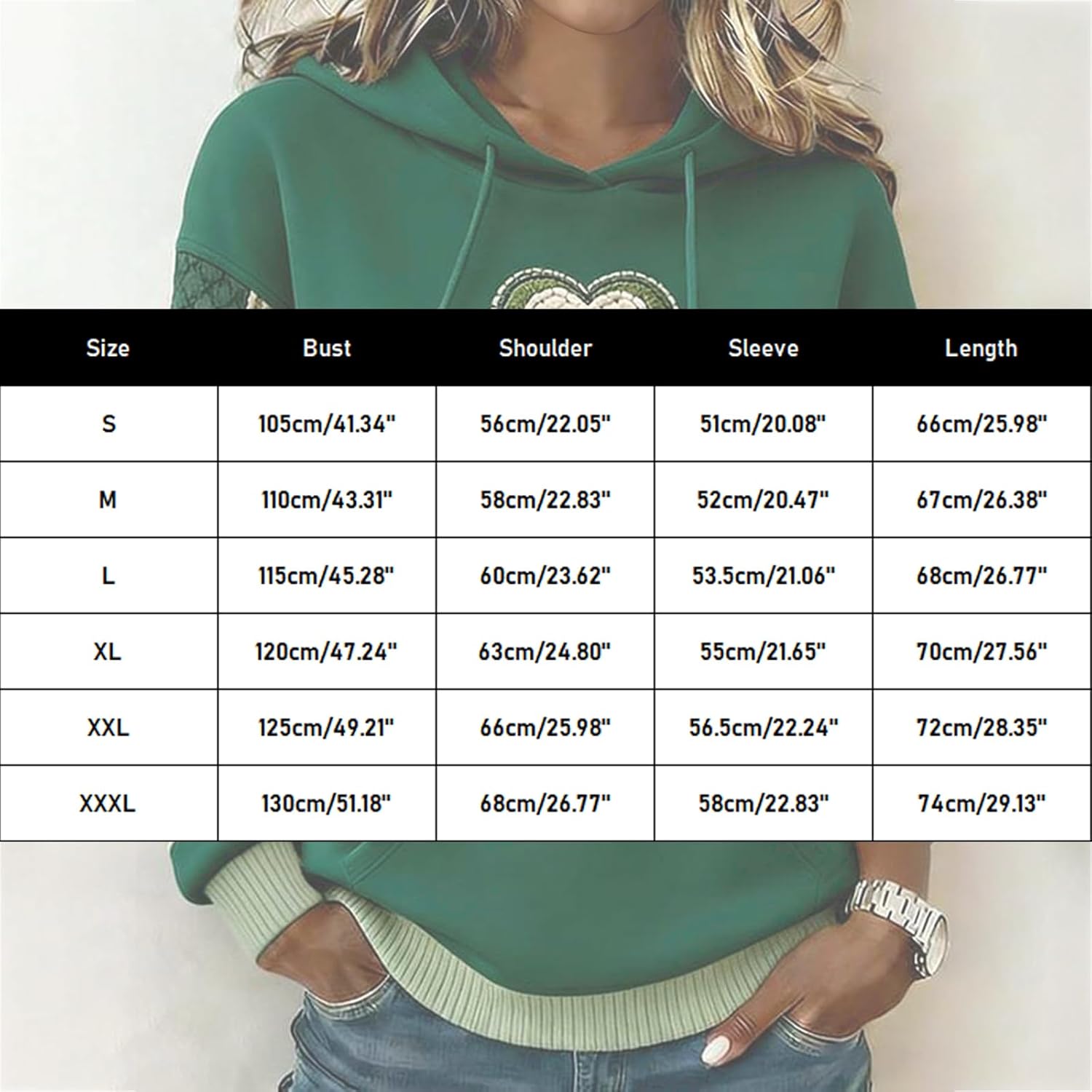 St. Patrick's Day Hoodie for Women, 3D Print Shamrock & Celtic Knot Pattern Pullover Sweatshirt Multiple Styles - Image 3