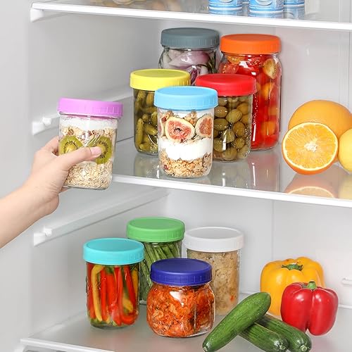 Miniatura 5 de Paquete de 10 tapas de plástico de boca ancha para tarros de masón, para bolas, Kerr y más, tapas de almacenamiento multicolor para tarros Mason y
