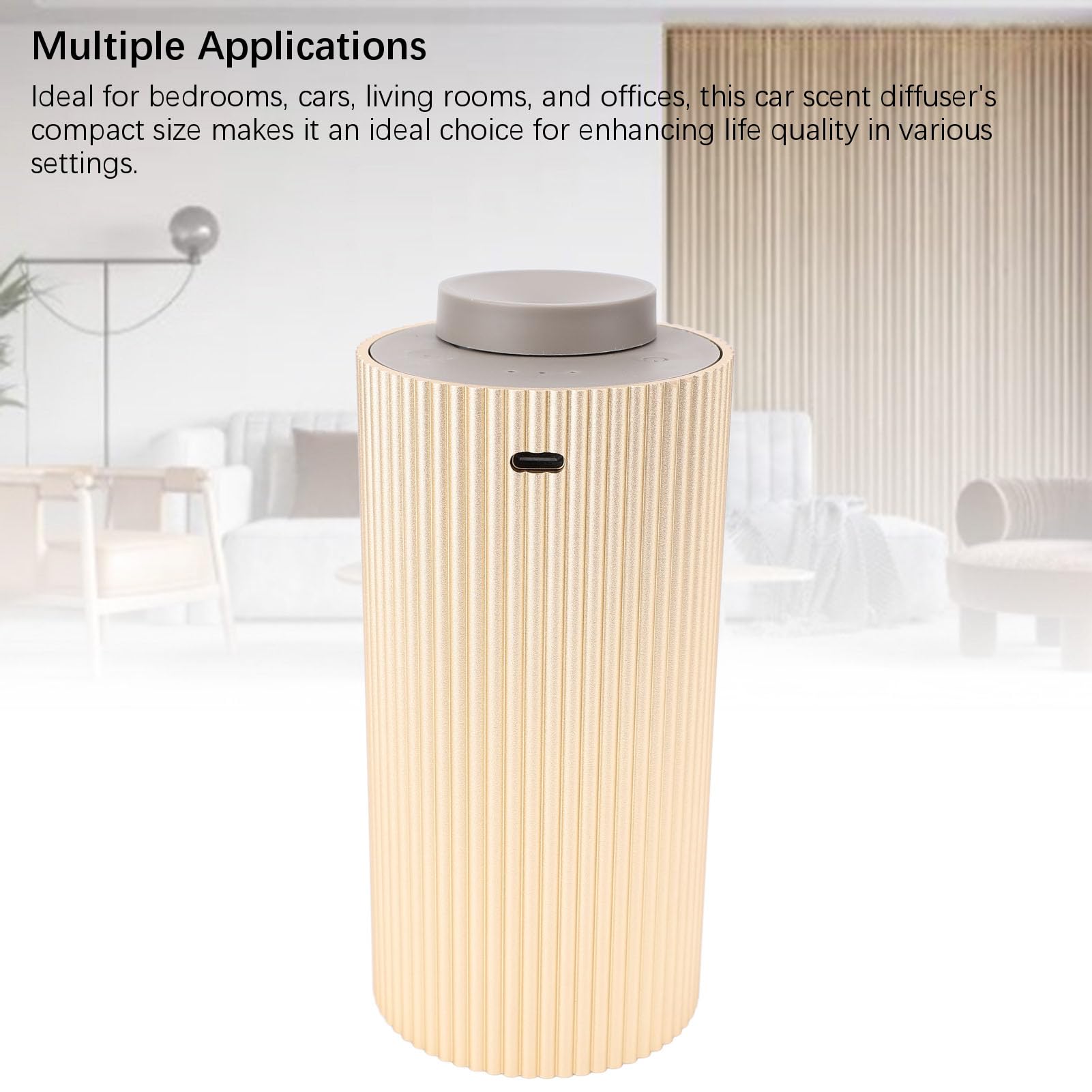 Topiky Wasserloser Diffusor für ätherische Öle, 20 Ml, Dual-Fluid-Kaltnebel, Leise, Tragbar, Auto-Duftdiffusor, Aromatherapie-Maschine für Schlafzimmer, Büro, Zuhause, Reisen (Gold)