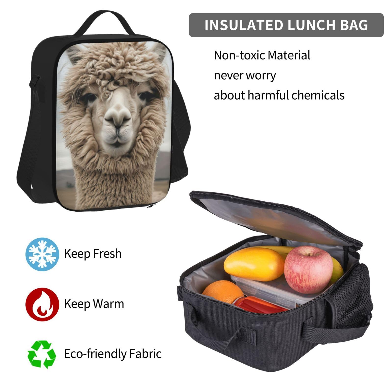 Zaino, borsa portapranzo, astuccio, set da 3 pezzi, per lavoro e