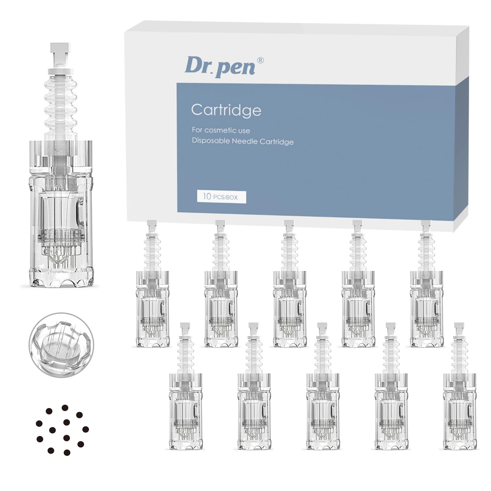 Microneedling Nadeln 12 Pins 10 Stück Ersatz Dermapen Nadeln Microneedling Nadelpatronen Microneedling Pen Ersatznadeln mit Bajonett-Schlitz für Derma-Pen A10,EN48-10-12P