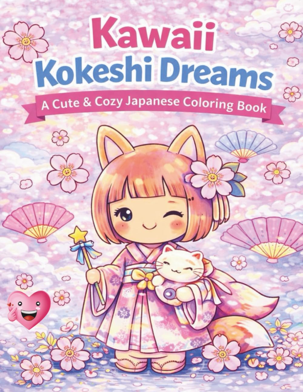 Kokeshi Kawaii Dreams: A Cute & Cozy Japanese Coloring Book