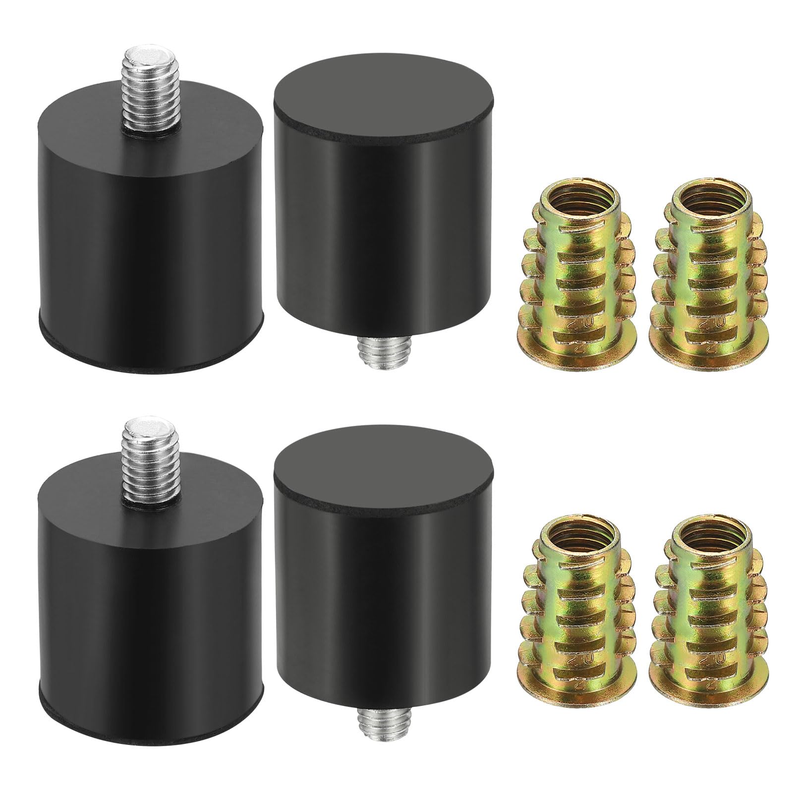 sourcing map 4Pcs M8 x 11mm Thread Adjustable Furniture Levelers, 30x40mm Furniture Leveling Feet Screws in Threaded Glide Leveling Floor Protector for Table Chair Cabinet Legs