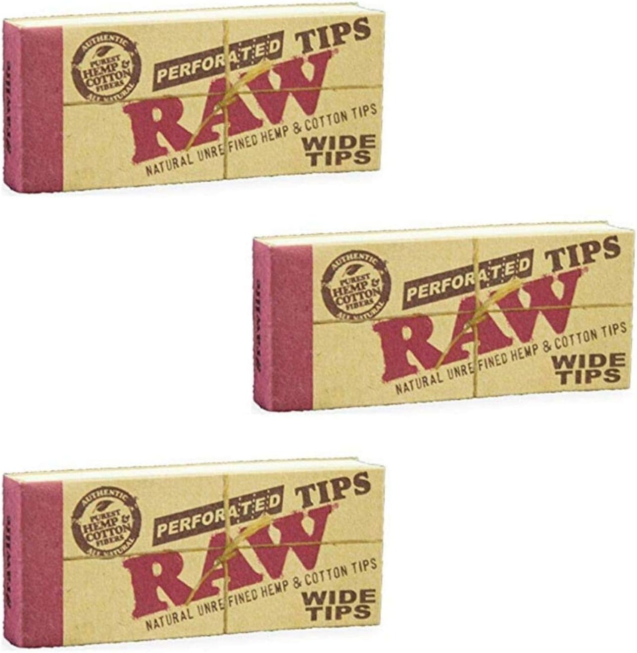 OUTONTRIPRaw Wide and Perforated Rolling Paper Filter Tips (3 x 5, White) -Pack of 3