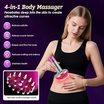 Cellulite Massager Tool,Multi-Technology Slim Fast Body Sculpting,Ergonomic Design for Visible Skin Firmness -Body Toning,Wireless Portable Convenience