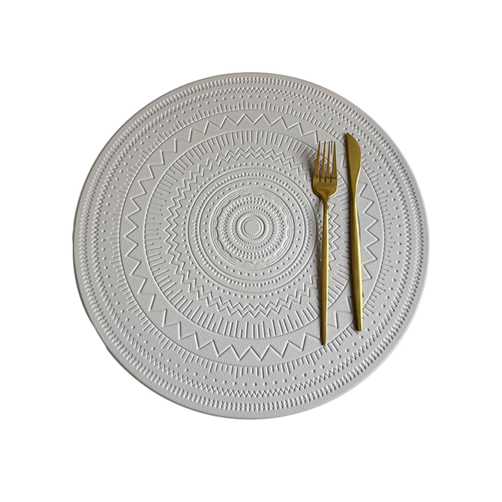 15 Inch Boho Placemats, Waterproof PVC Table Mat, Heat Resistant Wipeable Non-Slip Placemat for Kitchen Dining Decor