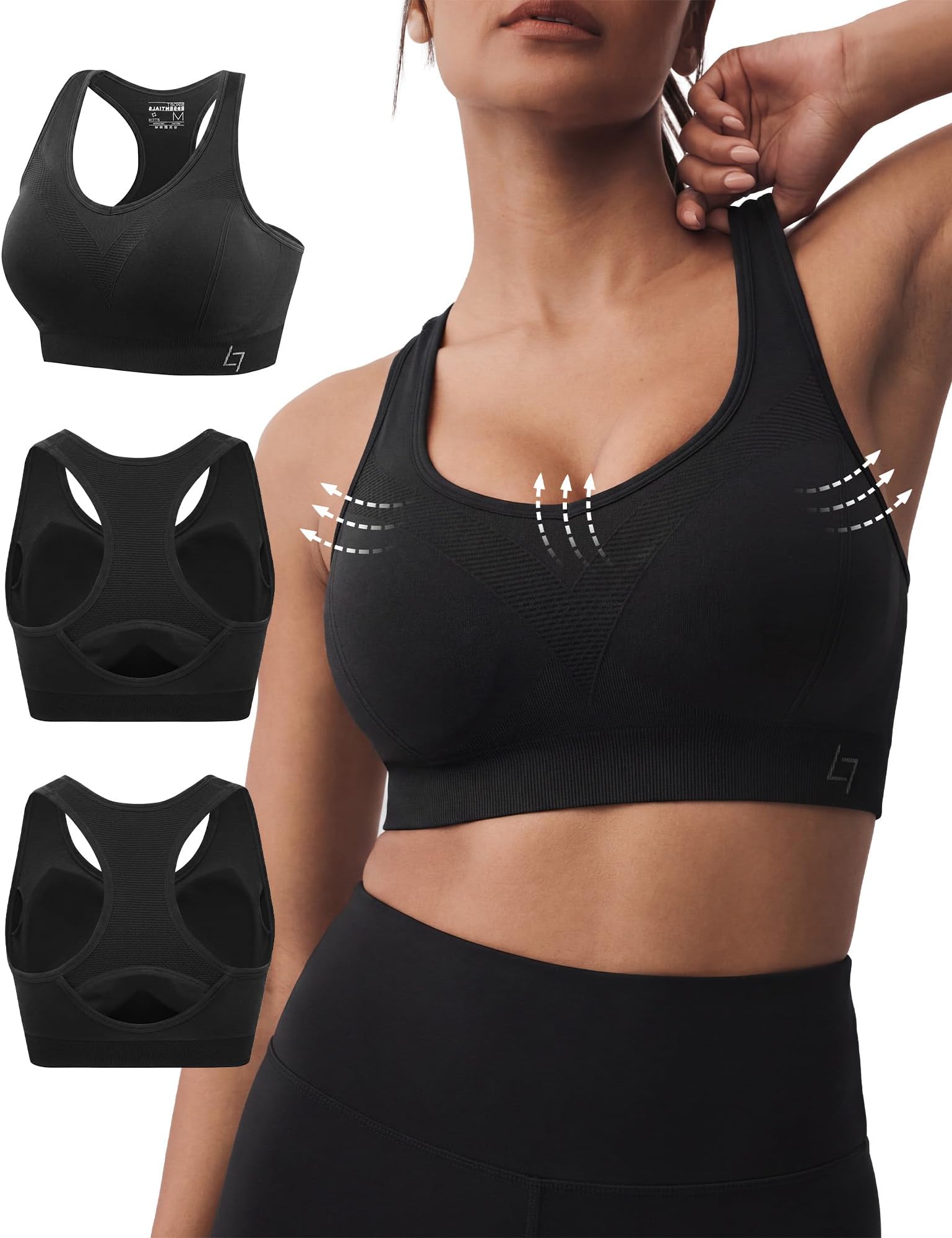 Supportive Sports Bra for Large-Bust: 12-Hour Zero-Pressure Comfort - Full Coverage Workout for Plus Size Women