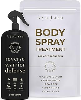 Bacne Treatment Body Spray, 8 fl oz, Cystic Back bacne Treatment Spray with Salicylic Acid, Tea Tree Chest, Butt and Body bacne Spray for Hormonal bacne, Bacne Treatment for Teens Adults, 2000 Sprays