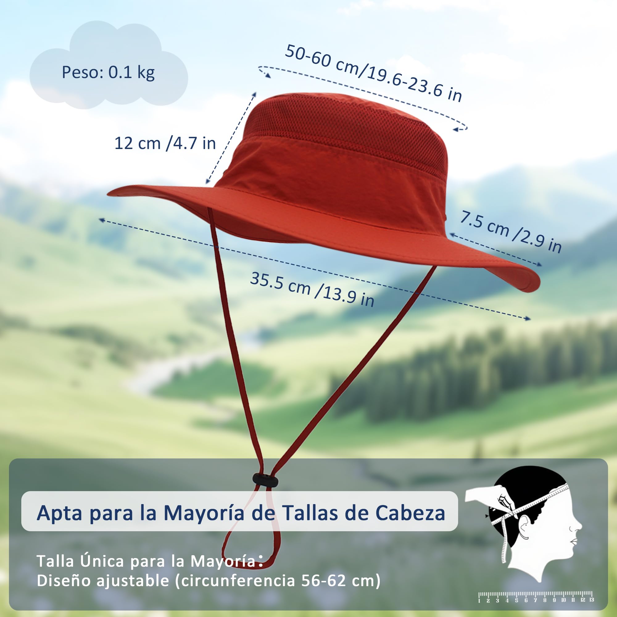 Sombrero para el Sol Mujer Hombre Gorro de Pesca UPF 50+ Anti-UV Vacaciones Playa Doblar Sombrero Gorro de Pesca Viajar Sombrero de Cubo