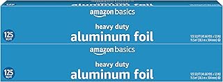 Amazon Basics Heavy Duty Aluminum Foil, 125 Sq Ft, Pack of 2 (Previously Solimo)