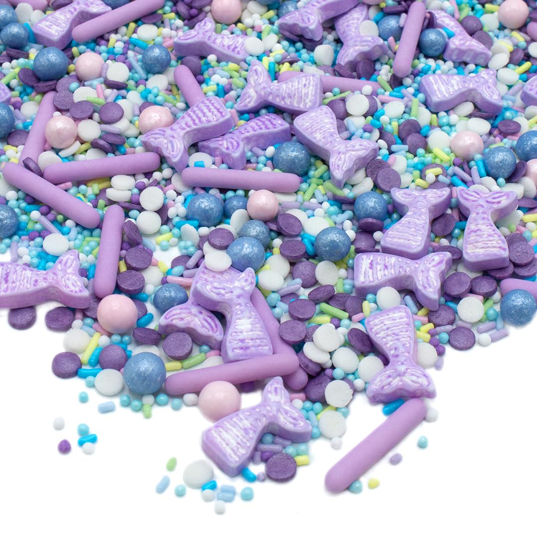 Happy Sprinkles - Mermaid Dreams 90g Mix | Edible Cake Decorations with Pastel Tails | Perfect for Birthday Cake Toppers, Cupcake Sprinkles & Mermaid Party Decorations (HS0765)