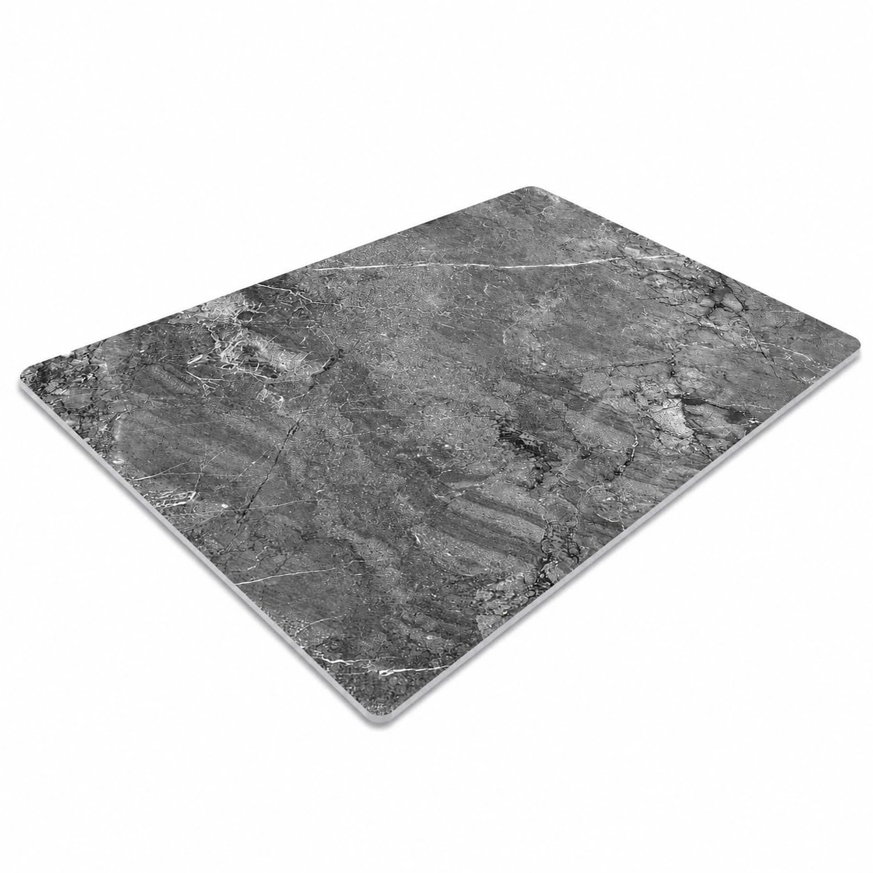 Chopping Board-Catering Cutting Set-Kitchen Board-Glass Worktop Savers-Sink Chopping Board-Large-Worktop Protectors Heat Resistant-Marble Effect Grey (Design 6, 50 x 32 cm (Pack of 1))