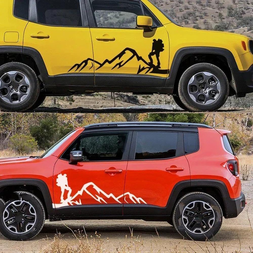 Decalcomanie per Auto Auto Fai da Te Adesivi per Auto Grafica per Porte Laterali Decalcomanie in Pellicola Vinilica(Red)