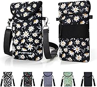 Vista 8 de Bolsa cruzada para teléfono celular para mujer, bolsa de neopreno impermeable para teléfono con bolsillo para tarjetas y correa ajustable, 7.1 x 3.9