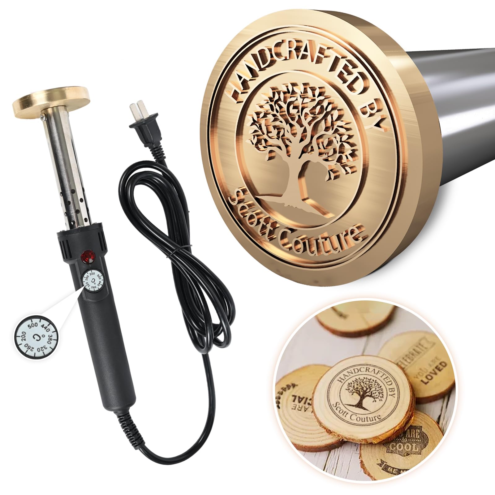 KAINSY Custom Electric Wood Branding Iron - Personalized Logo Temperature-controlled Wood Burning Stamp, Metal Branding Iron for Leather Food Meat, Letter Branding Irons Gifts for Weddings & Handcraft