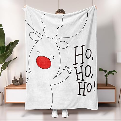 Manta de ciervo lindo alce para Navidad, invierno, cálida, lavable, de franela, decoración de habitación de Navidad, mullida, gruesa, para el hogar,