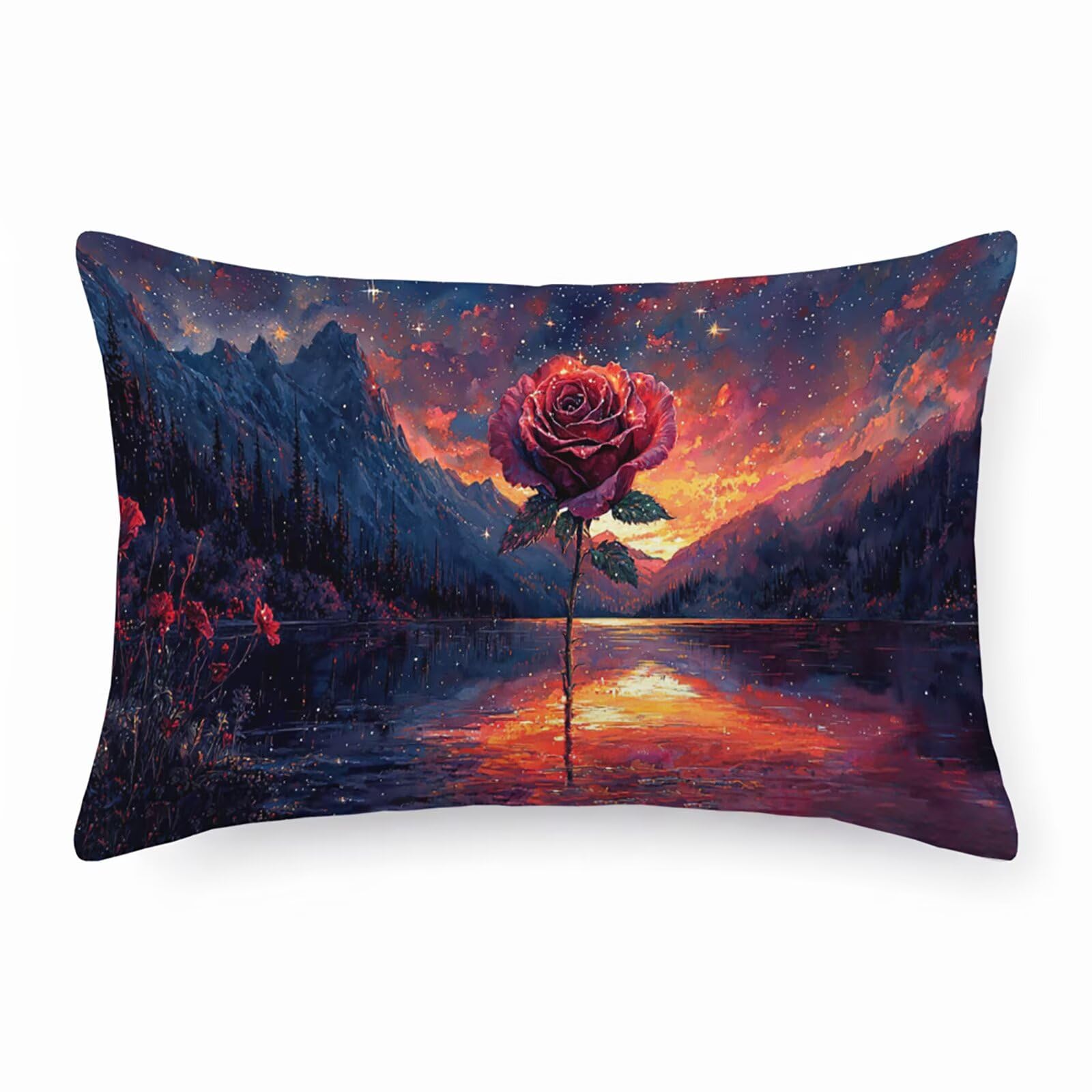 Coussin exterieur lot de 1 rouge velours pour decoration salon maison