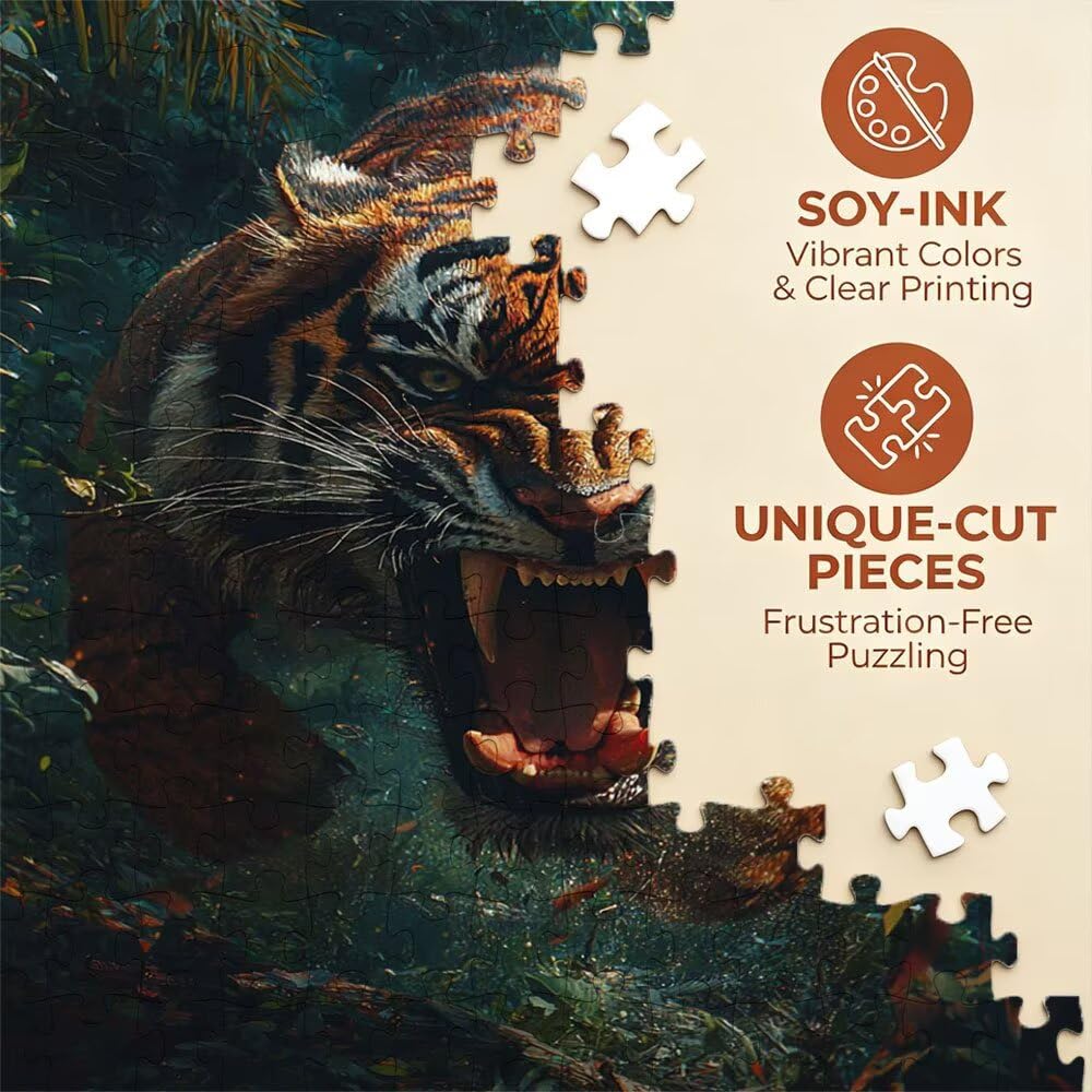Der Heftige Tiger Puzzle 6000 Teile, Klassische Puzzles, Geschicklichkeitsspiel Puzzle für Erwachsene, Puzzlespiele für Die Ganze Familie, Mit Schöner Verpackung, Dekoration Puzzles DX0YL3-972