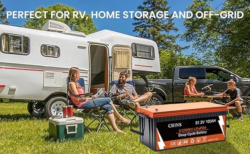 Chins Bluetooth Lifepo4 Battery Smart 48V 100Ah Lithium Battery Perfect For Golf Cart, Trolling Motor, Marine, Peak Current 500A, Mobile Phone App Monitors Battery Soc Data #TOP4