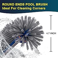 Vista 2 de POOLAZA Cepillo de piscina de 360 grados, cabezal de cepillo de piscina resistente de 17.5 pulgadas para piscinas enterradas/piscinas sobre
