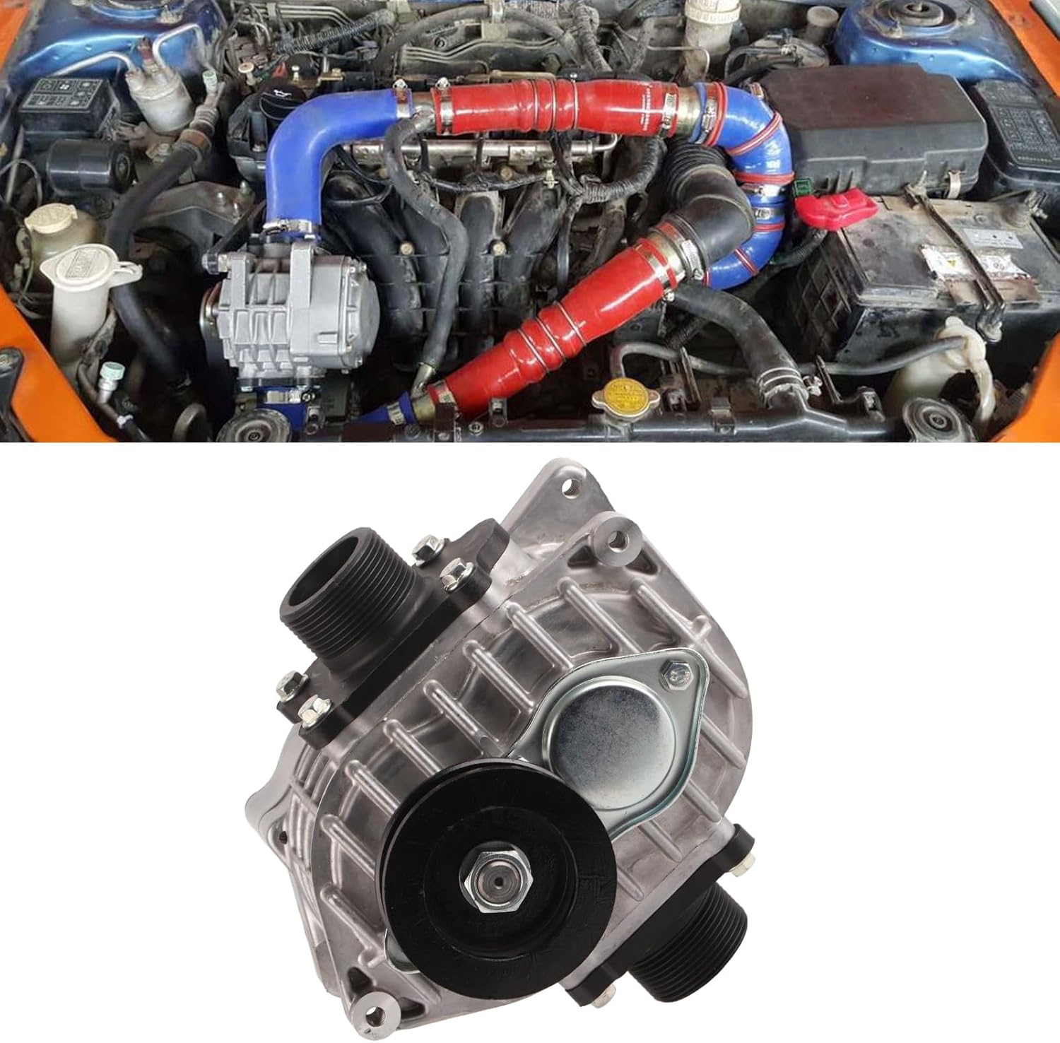 Universal Supercharger Compressor AMR500 LCD HC NOXJ Reduction V Pulley 2.0 and Below Displacement Engine Power Booster