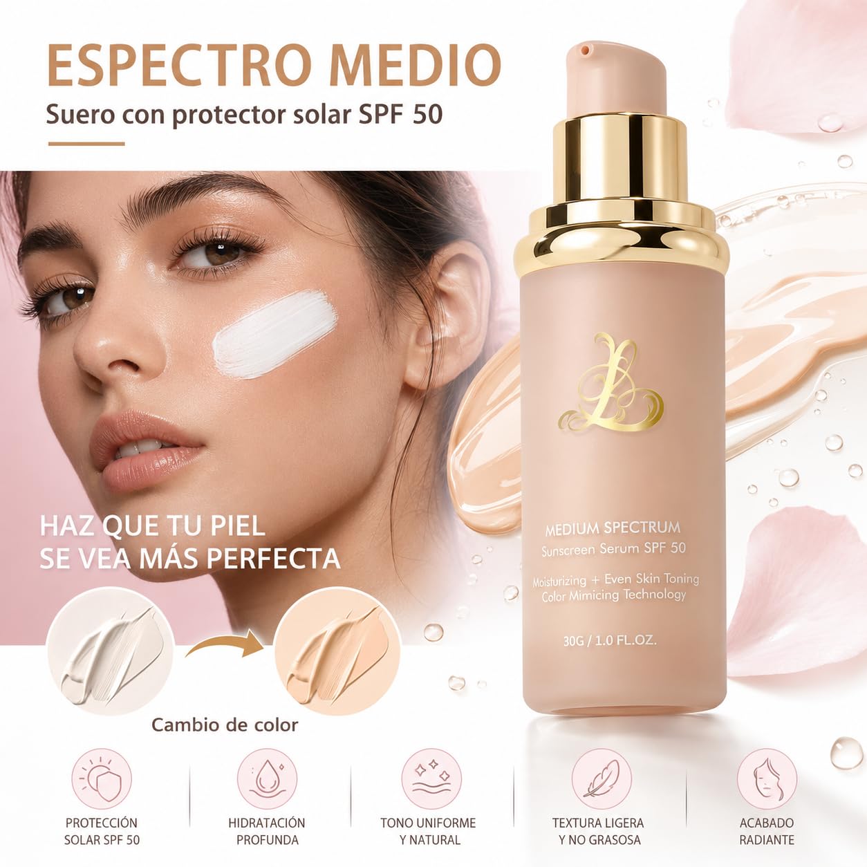 Infinite Love Maquillaje Maquillaje Facial 4 En 1 Con Hidratación Suave Y Cobertura Natural (color trigo(2PCS))