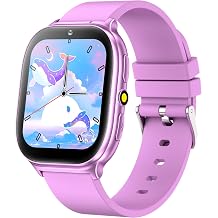 Kids Smart Watch for Girls Boys Age 5-12, 10 Alarms and Vibration Reminder, App Location Check, 20 Puzzle Games HD Touch Screen Watch with Camera, Music Player, Pedometer, Flashlight, Gift Purple