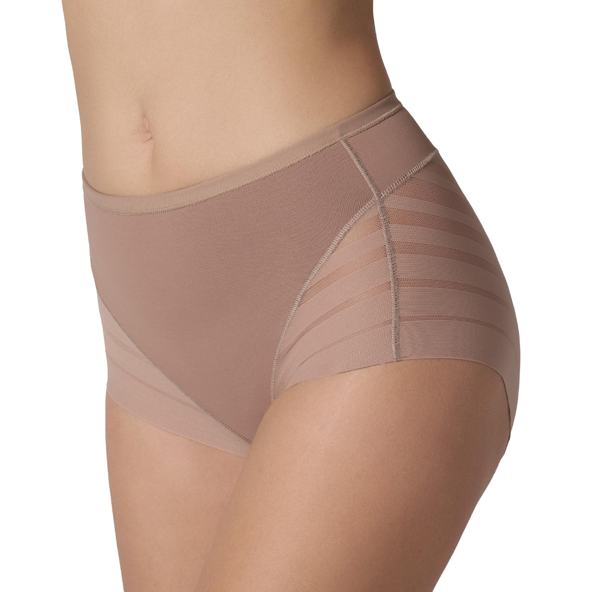 Leonisa Seamless High Waisted Tummy Control Knickers for Women, Lace Shapewear Panty with Butt Lifting Effect, Invisible Control Underwear Unit or Pack X2