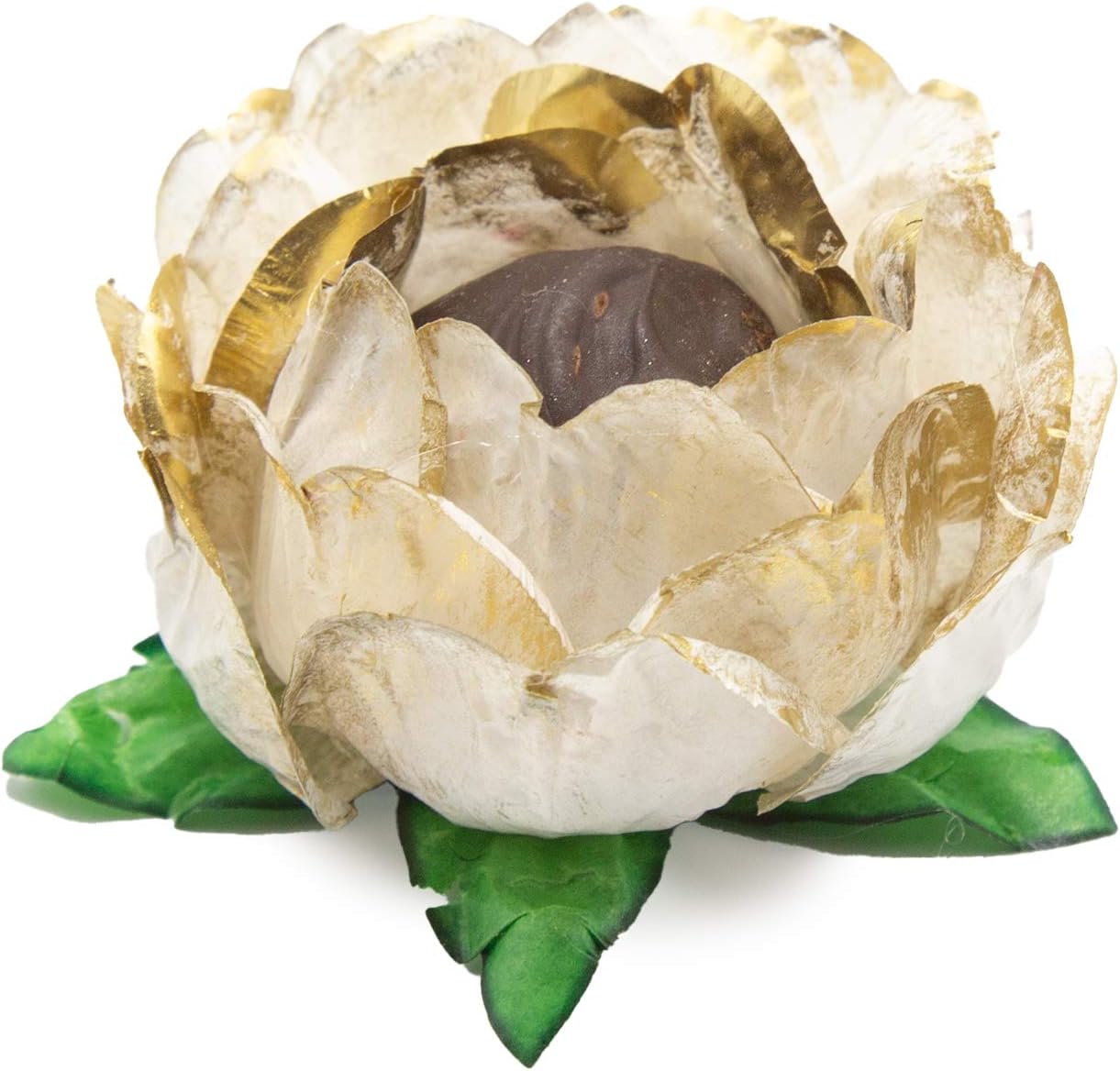 TruffilioHandmade Paper Truffle Cups | Truffle Liners | Truffle Wrappers | Fominhas | Candy cups | Forminhas de Brigadeiro | Candy liners - Pack of 30 (Paper, Peony White Gold Trim)