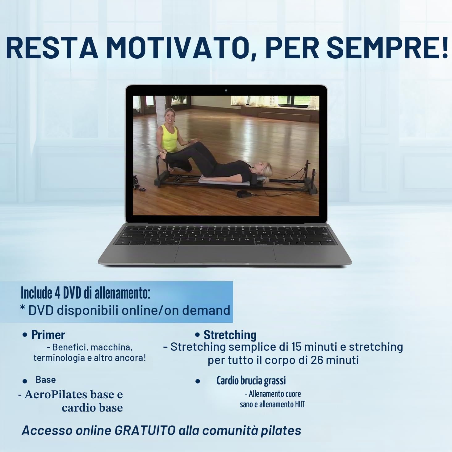 Stamina Aeropilates 4 Cord Reformer Plus 4420 fitness workout Machine con tappetino