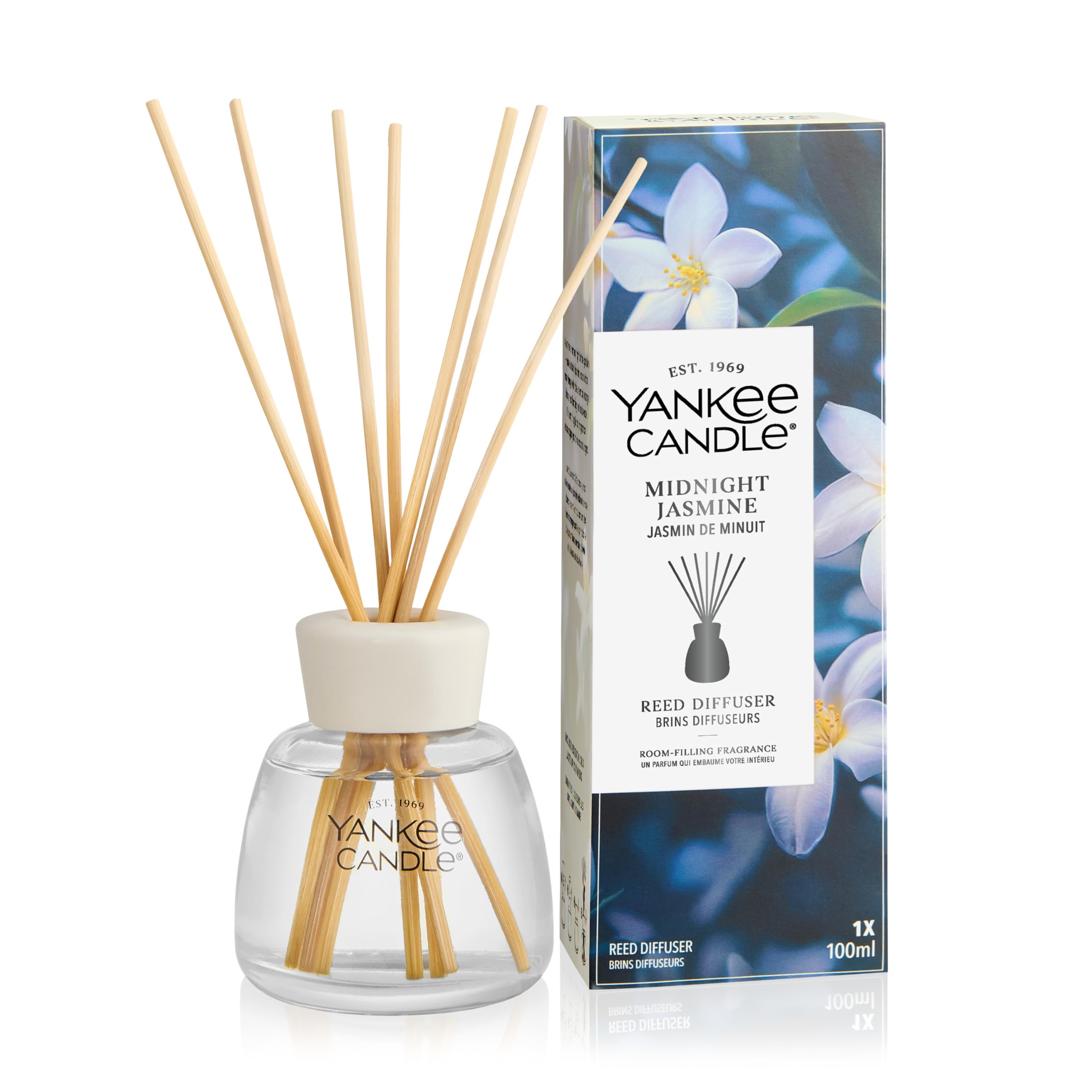 Yankee Candle Reed Diffuser | Midnight Jasmine | For Small to Medium Spaces | Up to 10 Weeks of Fragrance