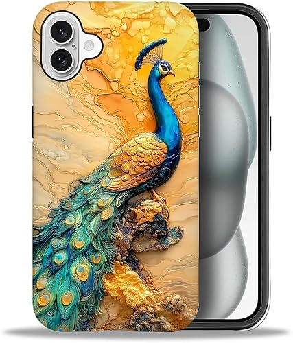Miniatura 103 de DAIZAG Funda compatible con iPhone 11 Pro Max, hermosa carcasa rígida híbrida de plástico TPU con diseño de pájaro colorido + funda protectora de