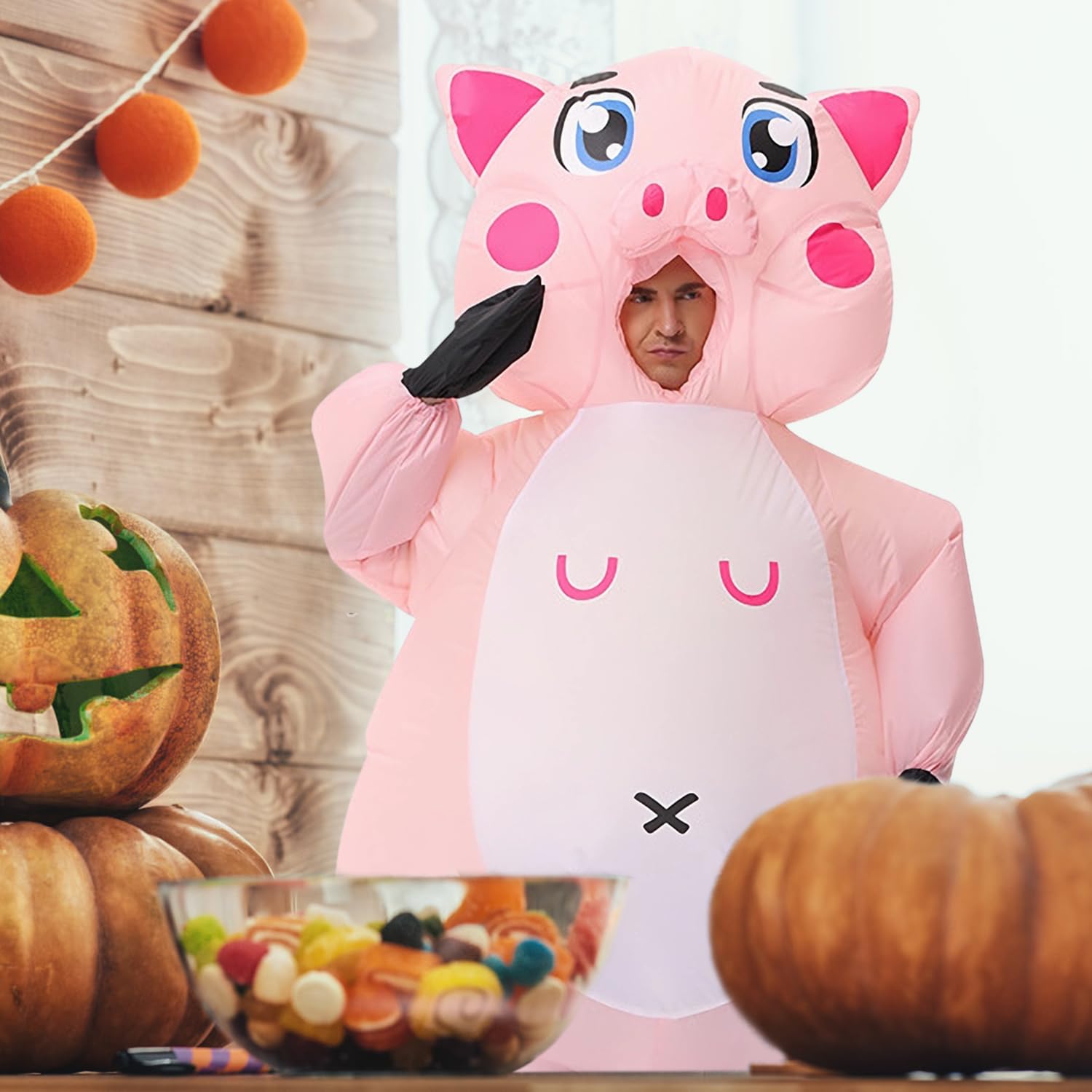 Déguisement Gonflable Cochon Costume de Cochon Gonflable pour Adulte Costume Gonflable Adulte Costume de Noël Halloween Cosplay Costume Gonflable Animaux Unisexe 150-190CM