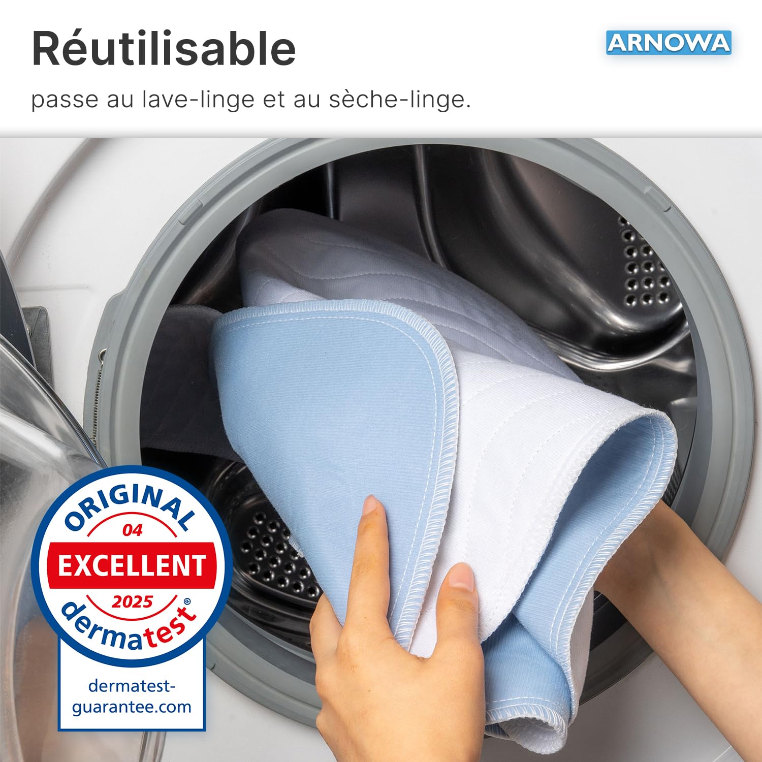 1x Alèse pour Incontinence ARNOMED® Lavable 90x160, alèse pour Incontinence imperméable et réutilisable, alèse de Protection pour lit, Matelas à Langer pour Enfants, pour Adultes et Personnes âgées